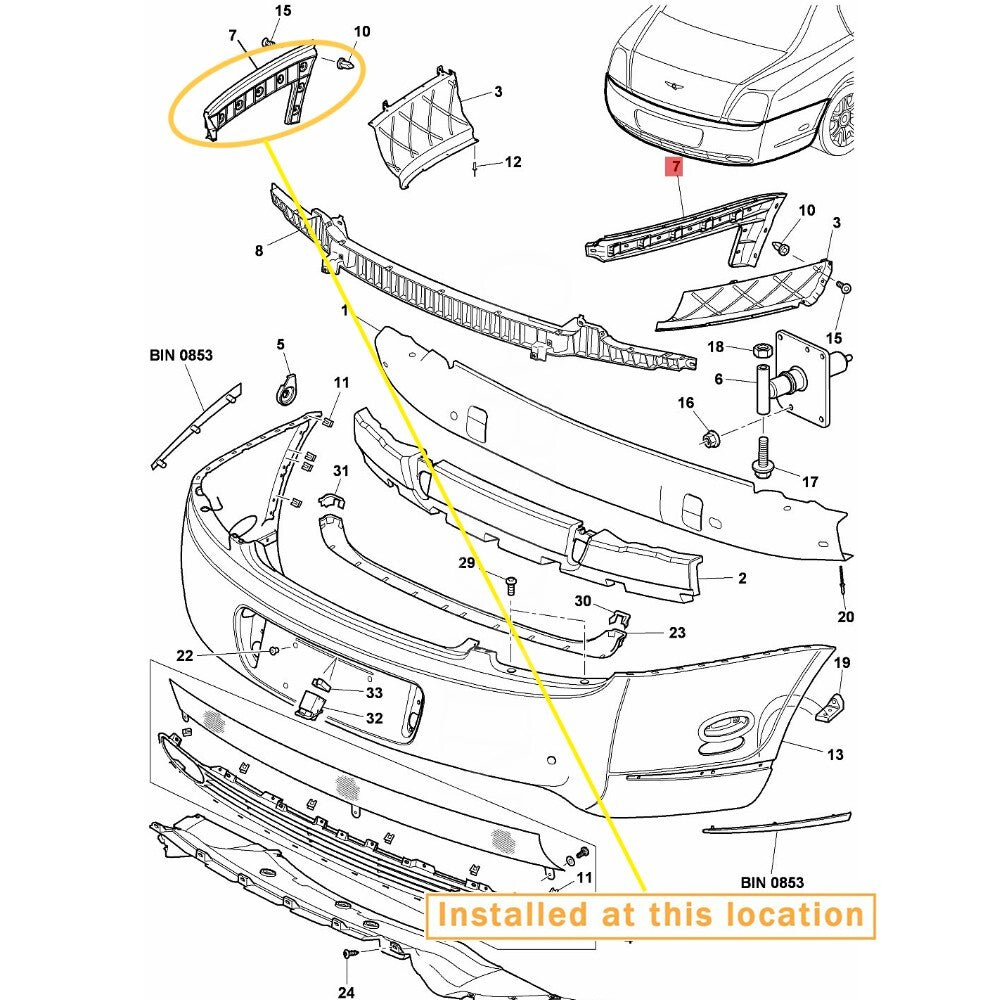 Applicable to for BENTLEY FLYING SPUR 05-13 Rear Engine Guide (Right) Equipment Manufacturer: 3W5807376