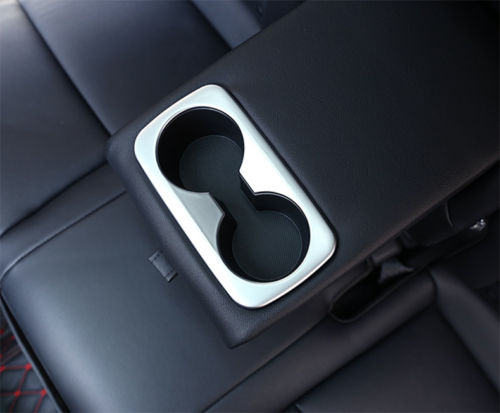 for Kia Seltos 2020-2023 Silver ABS Inner Rear Water Cup Holder Frame Cover Trim