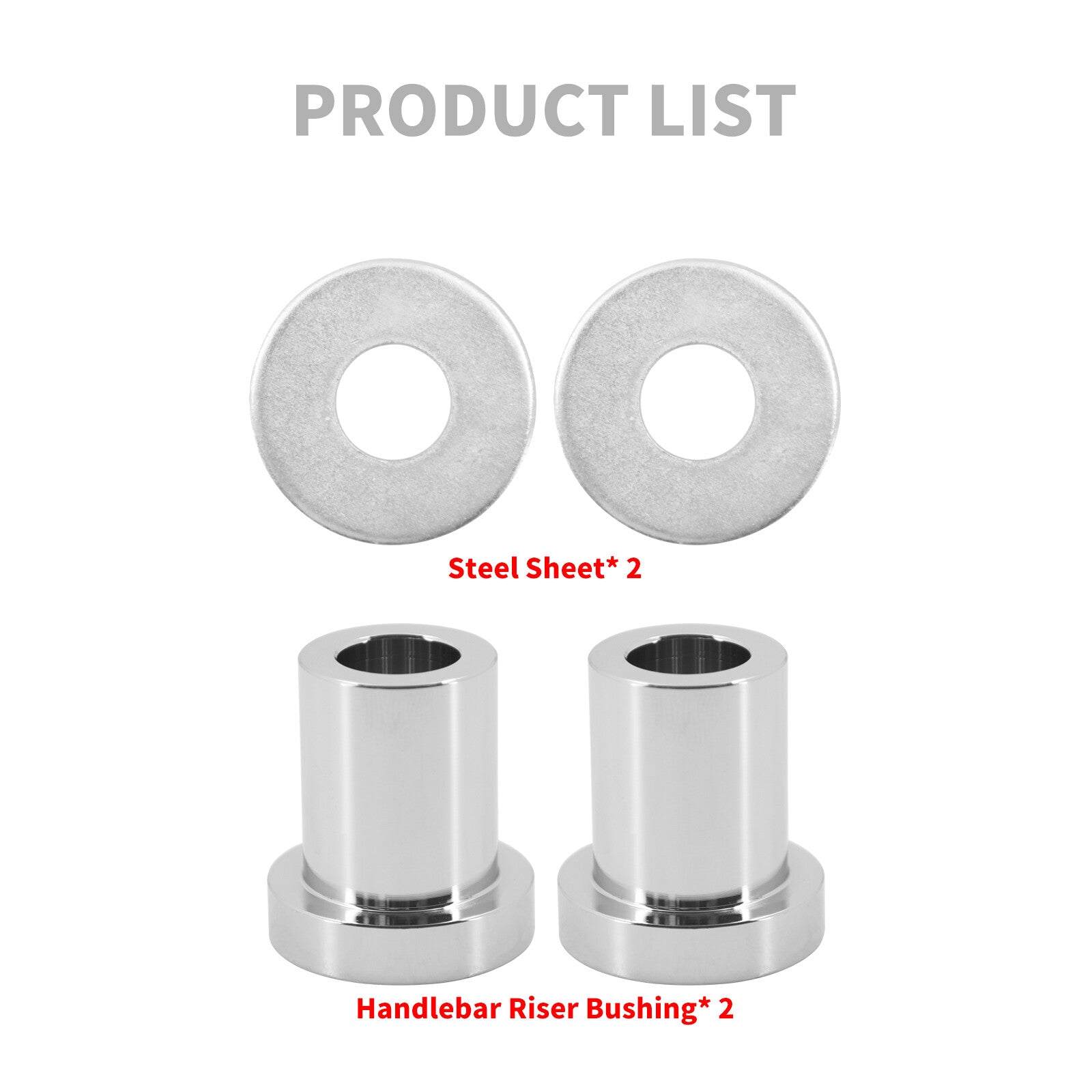 Chrome Handlebar Riser Bushings Kit Fit for Harley Softail 2018-Up Touring 83-Up