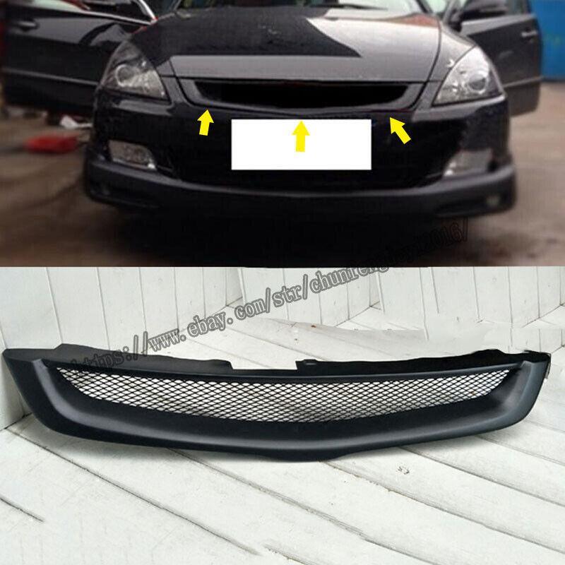 Matte Black for Honda Accord 7th 2003-07 Car Front Bumper Mesh Front Grille FRP