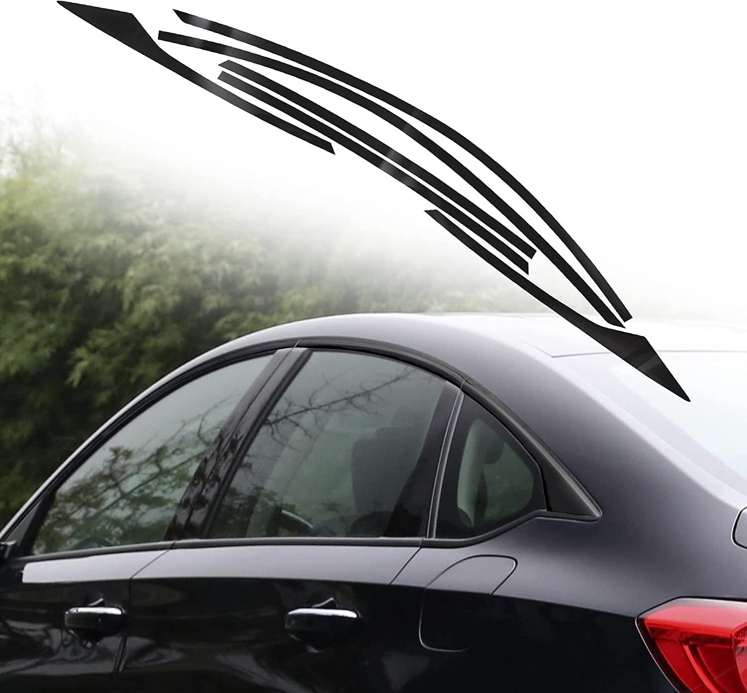 6x For 18-22 for Honda Accord Chrome Delete Blackout Side Window Trim - Glossy Black