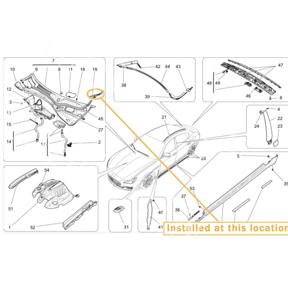 Equipment Manufacturer ( ) for MASERATI GHIBLI M157 Kettle Panel Trim Kit: 670013462