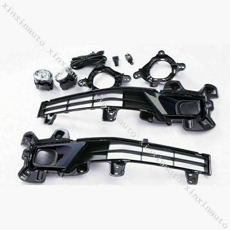 For 2016-21 for toyota for Land Cruiser LC200 Black Bumper Front fog lights Assembly Kit