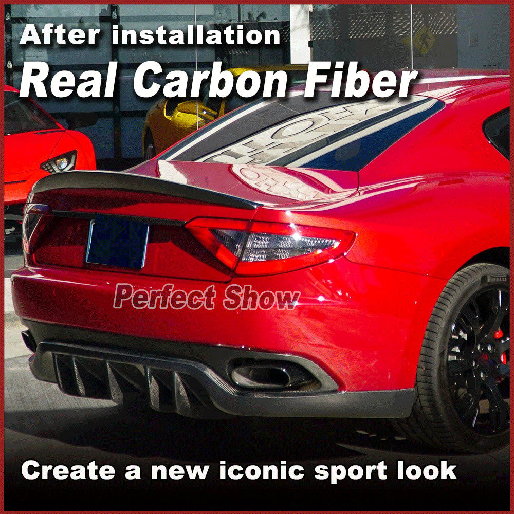 Fit for Maserati GranTurismo Coupe 2012-14 REAl Carbon Rear Trunk Spoiler Wing