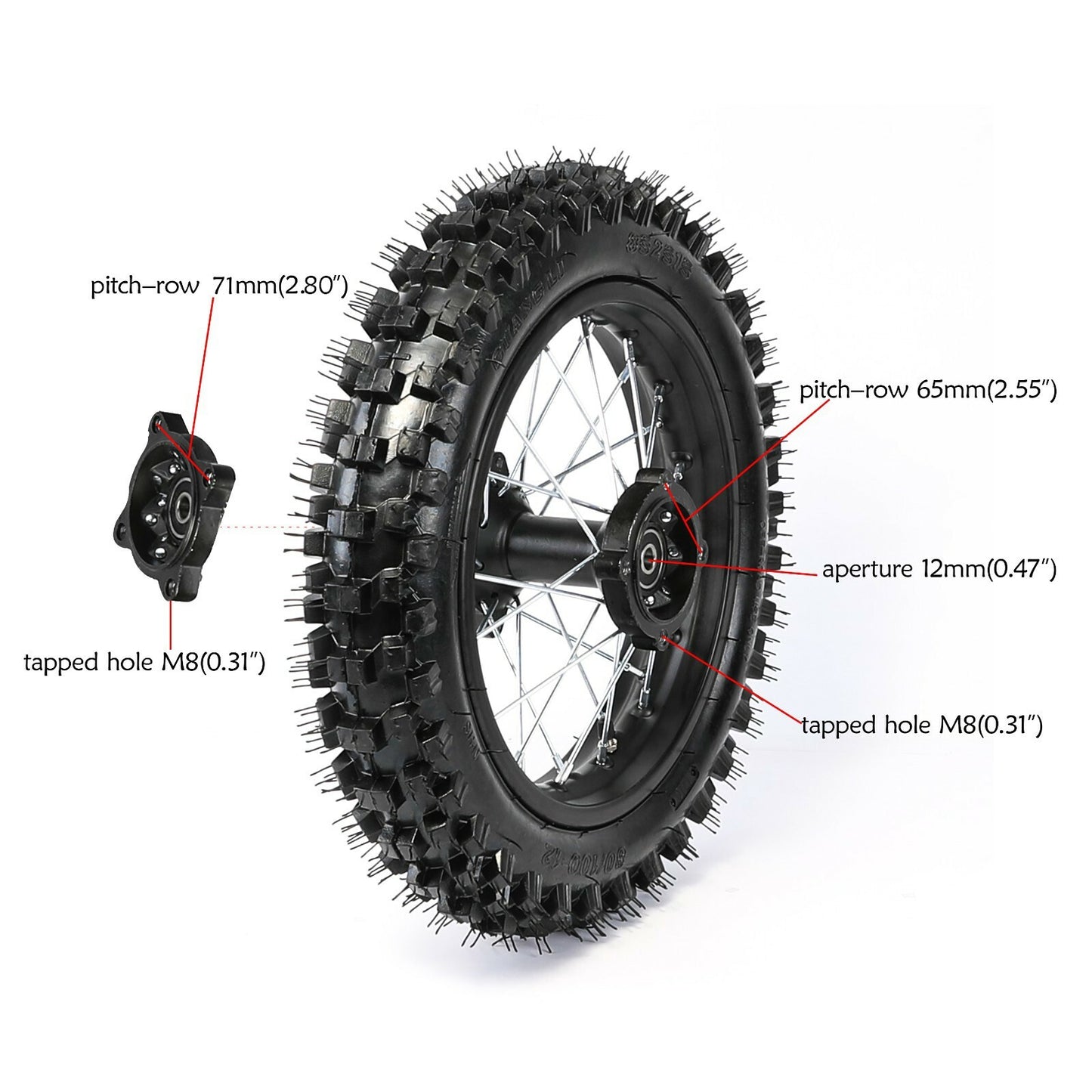 12-inch/14-inch wheel kit, disc brakes, front fork, end-drilled bicycle CRF70 XR50 SSR 110cc 125cc