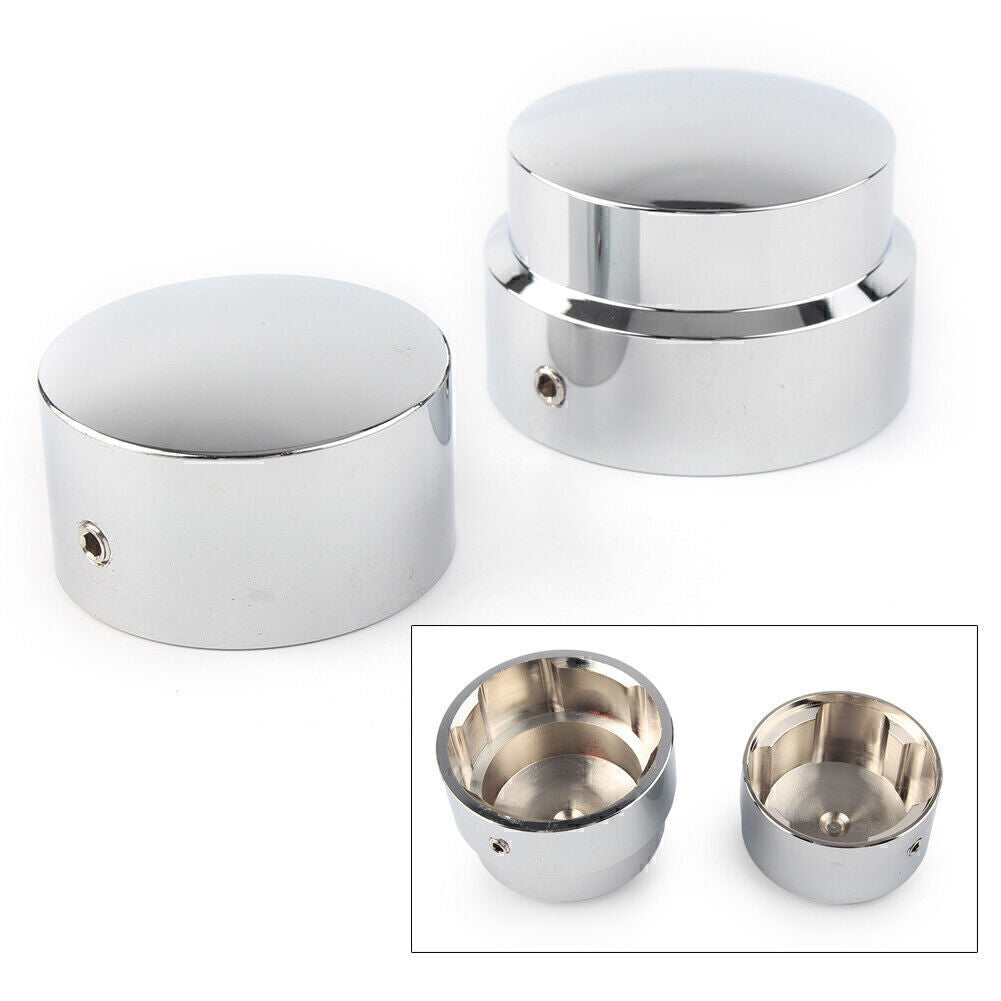 for Harley 2015-Later XG 2008-Later XL Dyna 2x Chrome Rear Axle Nut Cover Sets