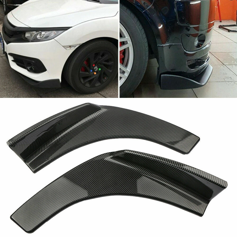 A pair of Winglet-type front bumper lip diffuser splitters made of Canard carbon fiber.