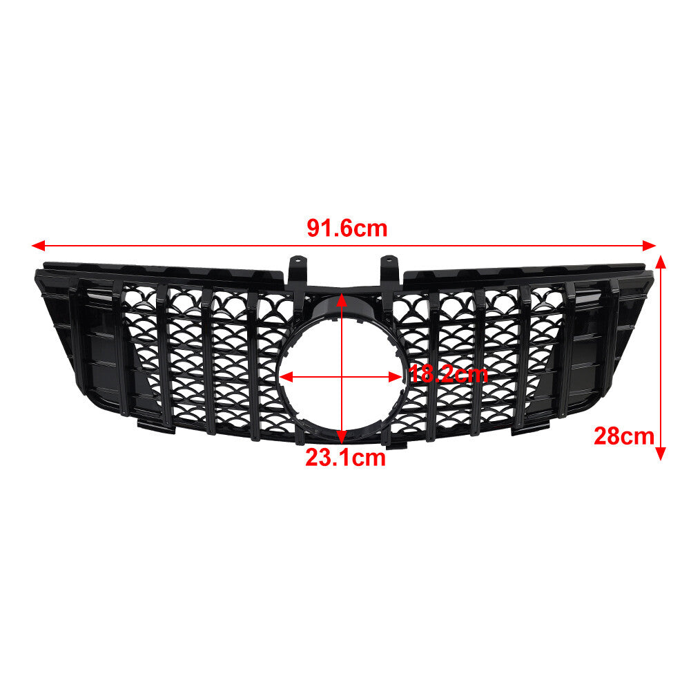 Fit for Benz ML Class W164 2005-08 08 06 GTR Style Front Bumper Radiator Hood Grille