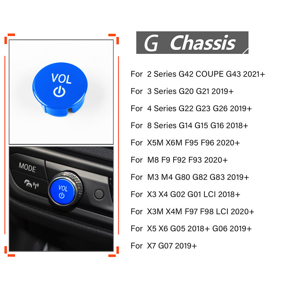 Blue Replace VOL Button Cover for BMW 2 3 4 8 Series G42 G20 G22 G14 X3 X4 X5 X6
