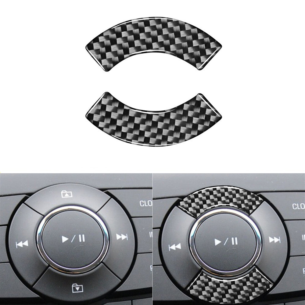 Carbon Fiber CD Control Button Cover Trim Sticker for Chevrolet for Cruze 2009-2015