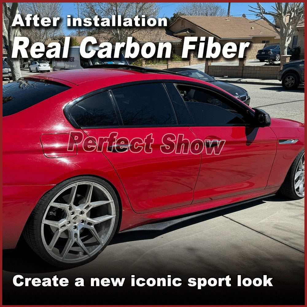 Fit for BMW 6Series F06 650i 640i M-Sport 14-19 REAL Carbon Side Skirts Spoiler