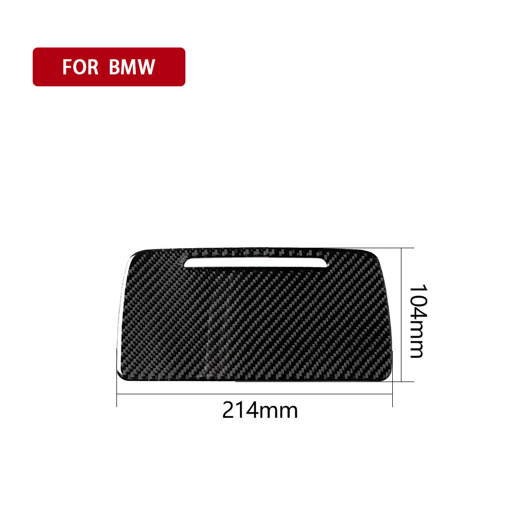Carbon Fiber Storage Box Panel Cover Trim Sticker for BMW 5 Series F10 2011-2017