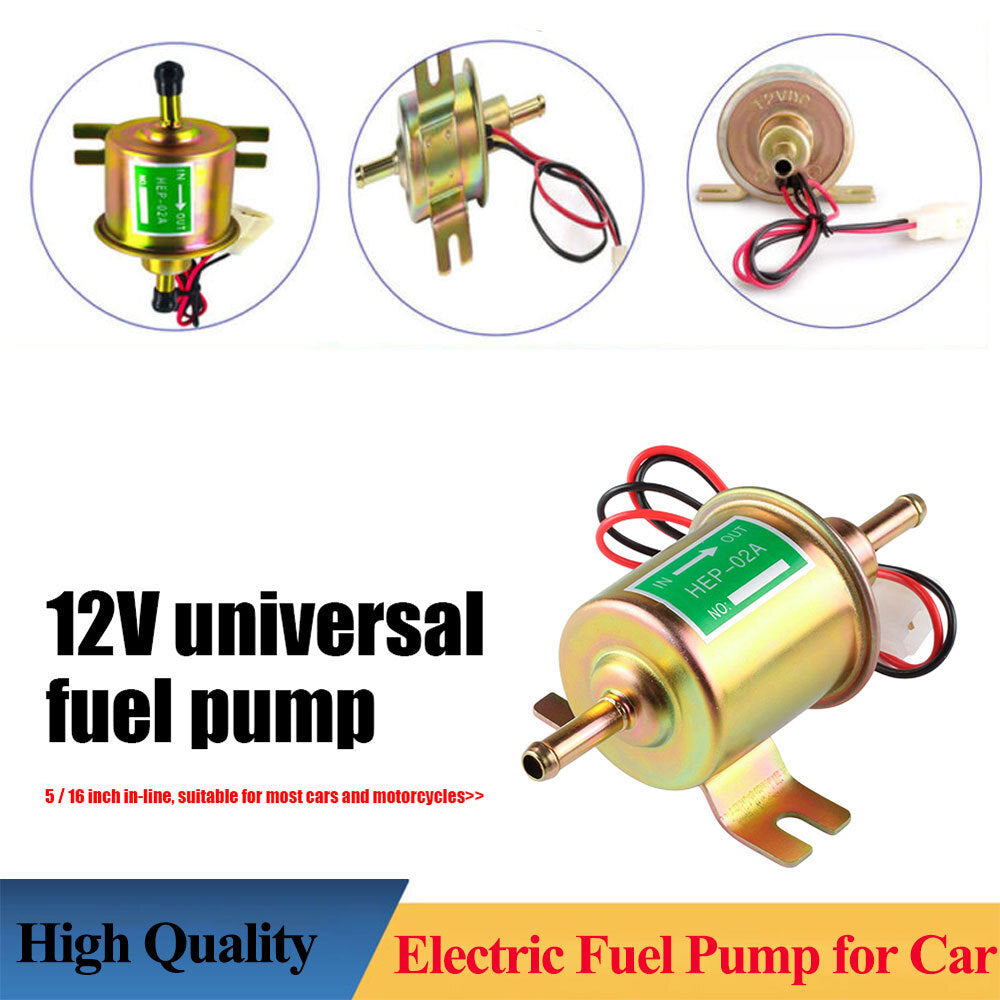 Universal 12V Electric Fuel Pump HEP02A 4-7PSI Inline Low-Pressure Gas/Diesel Fuel Pump