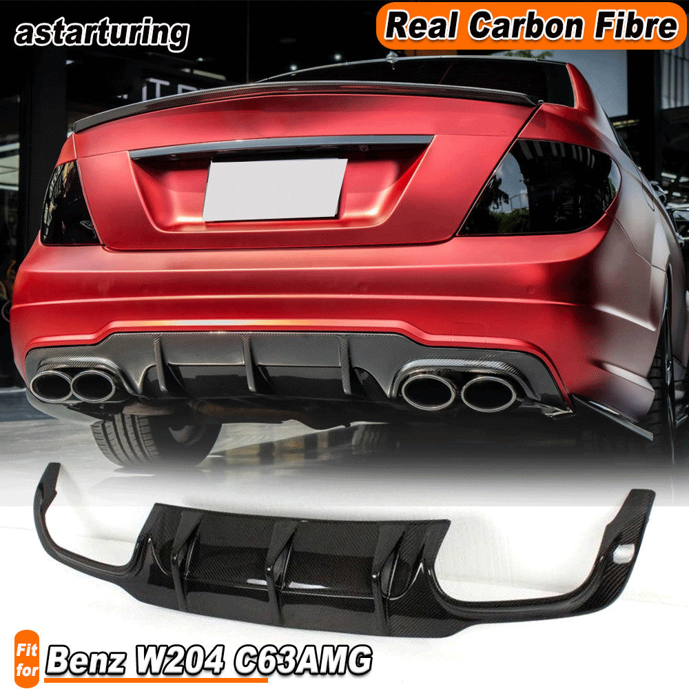 REAL Carbon Rear Diffuser Spoiler Fit for Mercedes W204 C63 Bumper 2012-2014