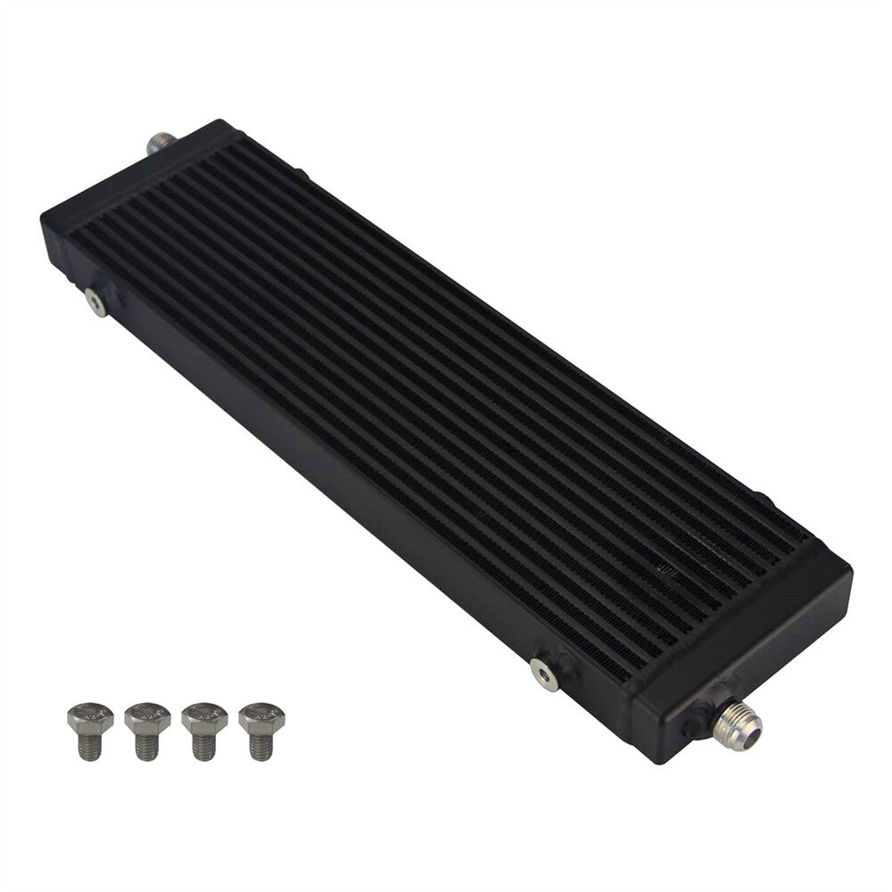 Universal Cross Flow Bar  Plate Oil Cooler Large Core:18.5x5.5x1.58 Black