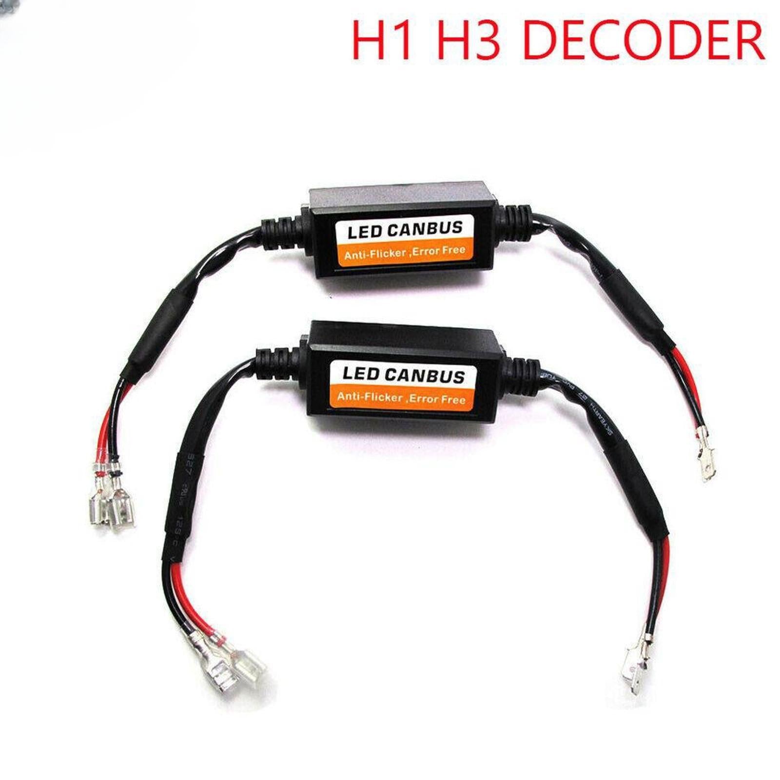 LED H1/H3 Headlight Canbus Error Anti Flicker Resistor Canceller Decoder