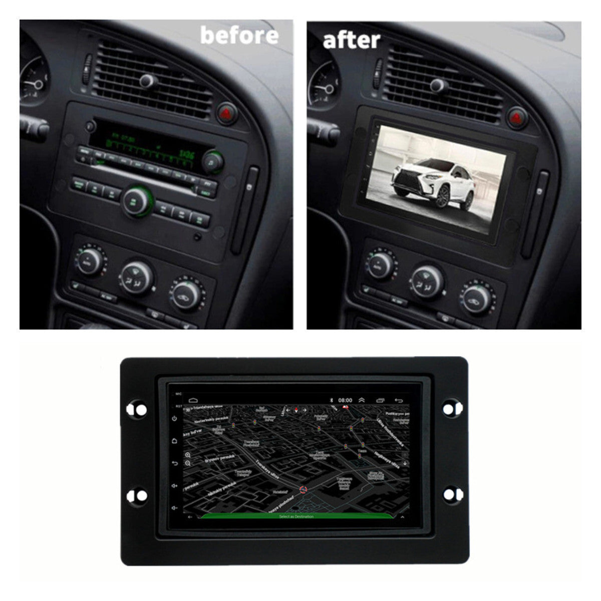 For 2005-2009 for SAAB 9-5 95 Android 12 Radio Stereo GPS Navigation 7 FM BT Player