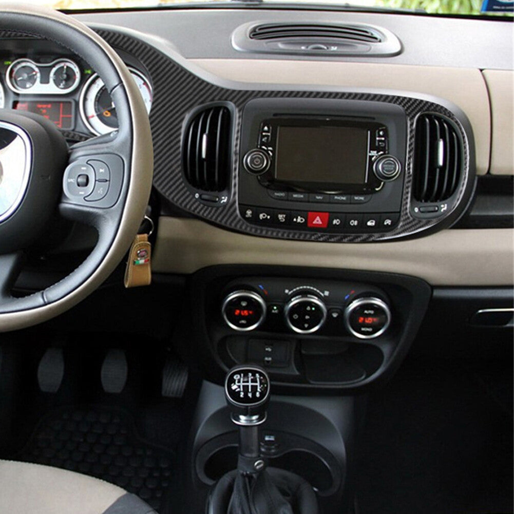 Carbon Fiber Interior Speedometer / Air Vent Cover Trim for Fiat 500L 2014-2017