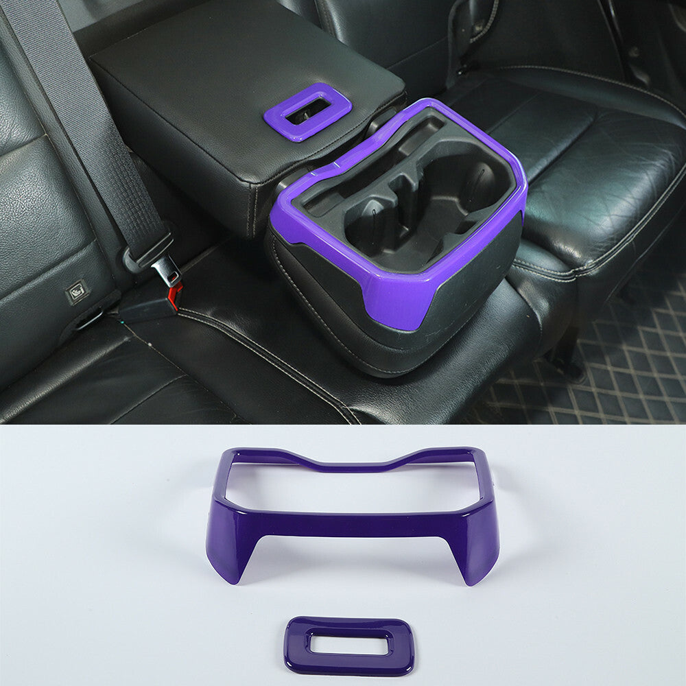 Purple ABS Rear Armrest Water Cup Holder Panel Trim for Jeep for Wrangler JL 2018-22