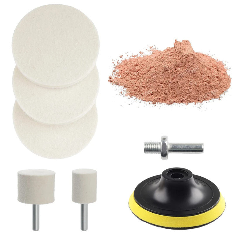 Car Glass Wool Wheel Pad Polished Scrach Remover Cerium Powder Polishing Tool