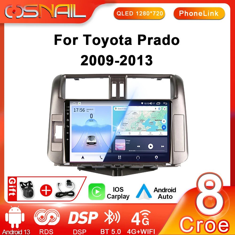 for Toyota for Land Cruiser Prado 150 2009-2013 Car Radio Player GPS CarPlay Screen
