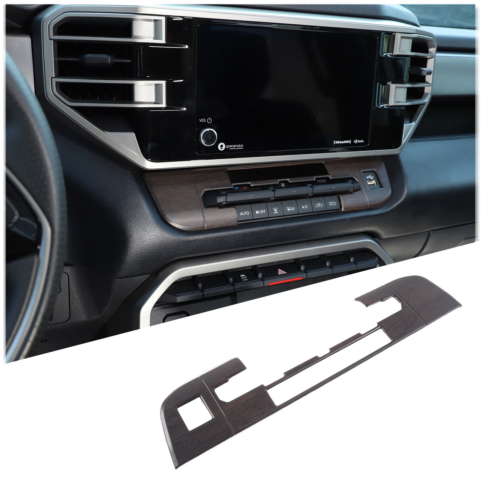 Matte black interior door handle cup holder cover trim for 2022-2023 for Toyota Tundra
