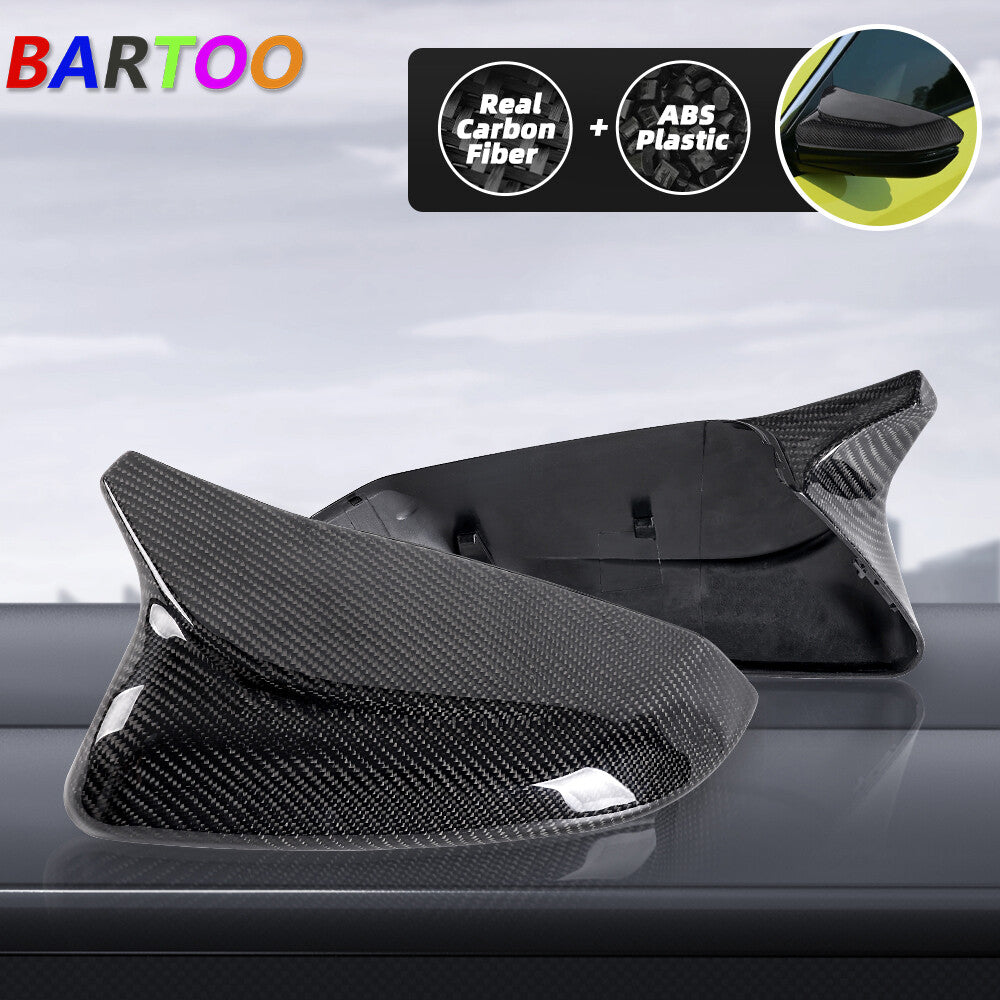 Real Carbon Fiber Rearview Side Mirror Covers Caps L+R For 10th 2016-2021