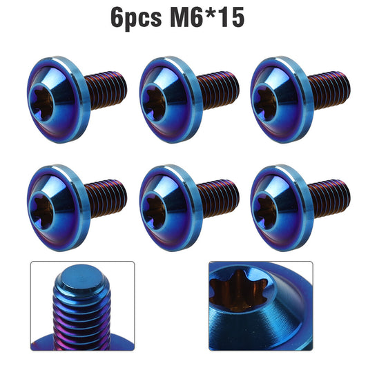 6pcs Alloy Bolts Truss Torx Head Screws M6x15mm For Bike Motorcycle