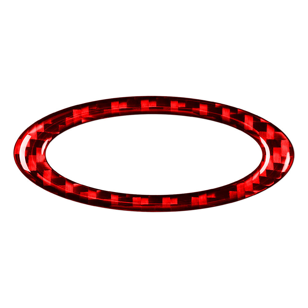 for Ford Mondeo 2013-2019 Steering Wheel Center Ring Cover Trim Carbon Fiber Red