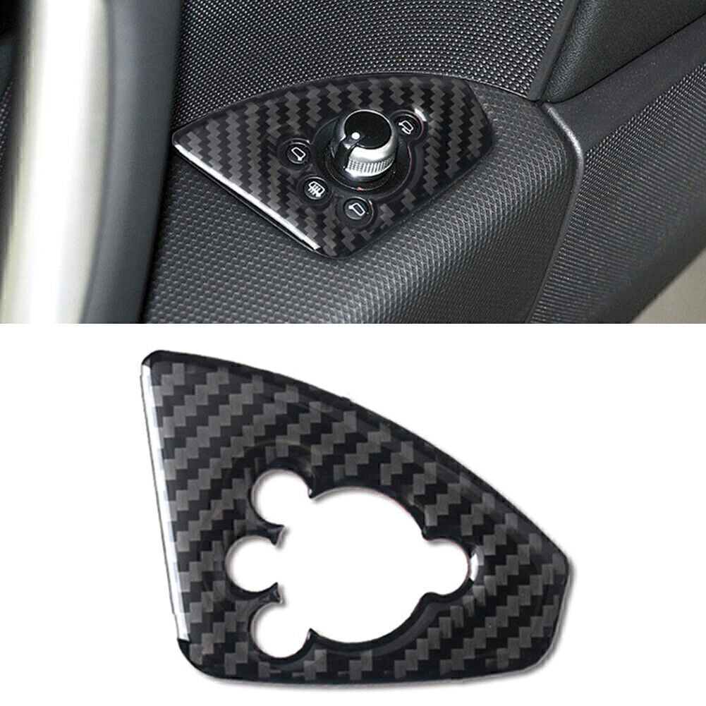 Interior Door Lock Button Cover Trim for Audi TT TTRS 2008-14 Black Carbon Fiber