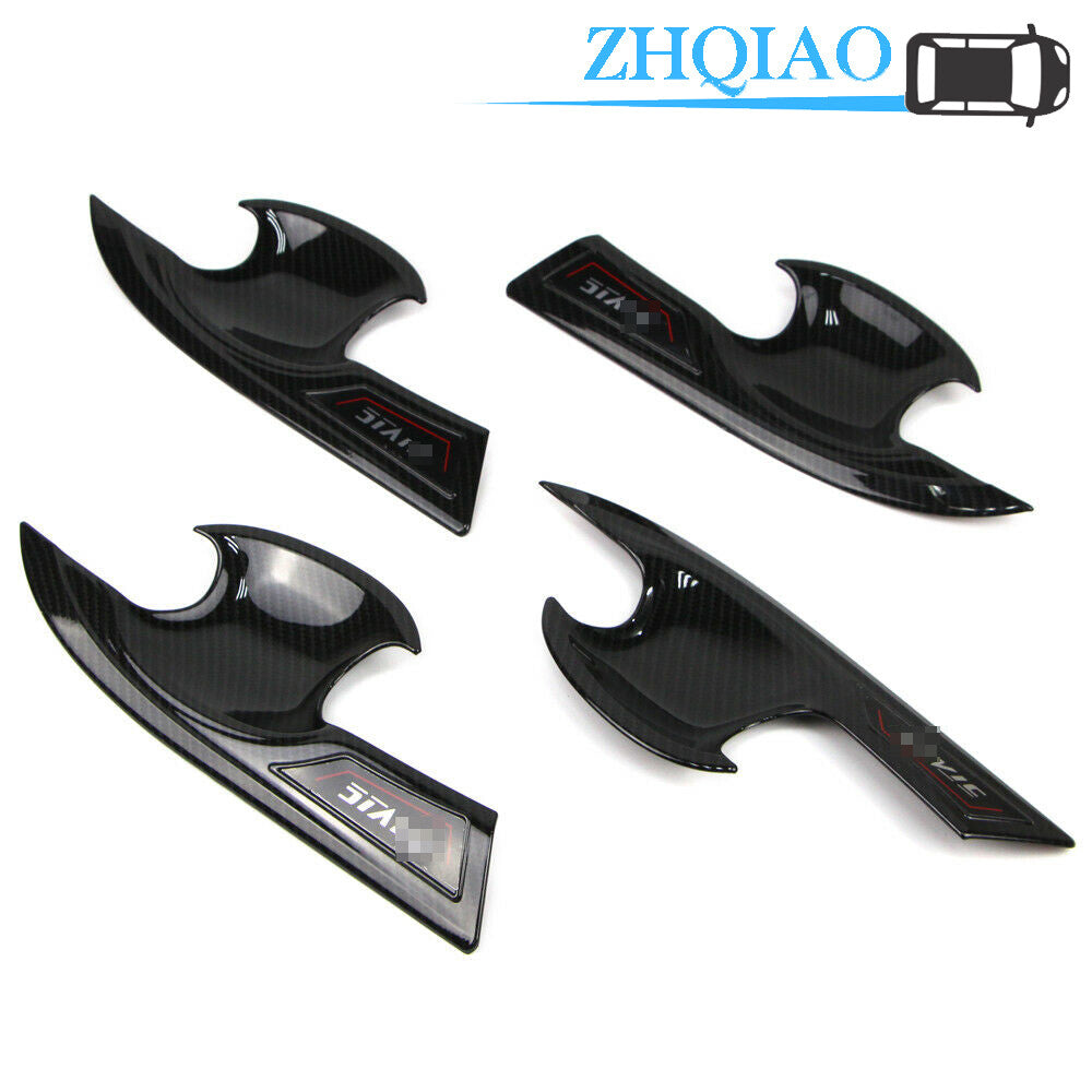 Carbon Fiber Style Door Handle Bowl Cover Trim for Honda for Civic 2016 2017 2018