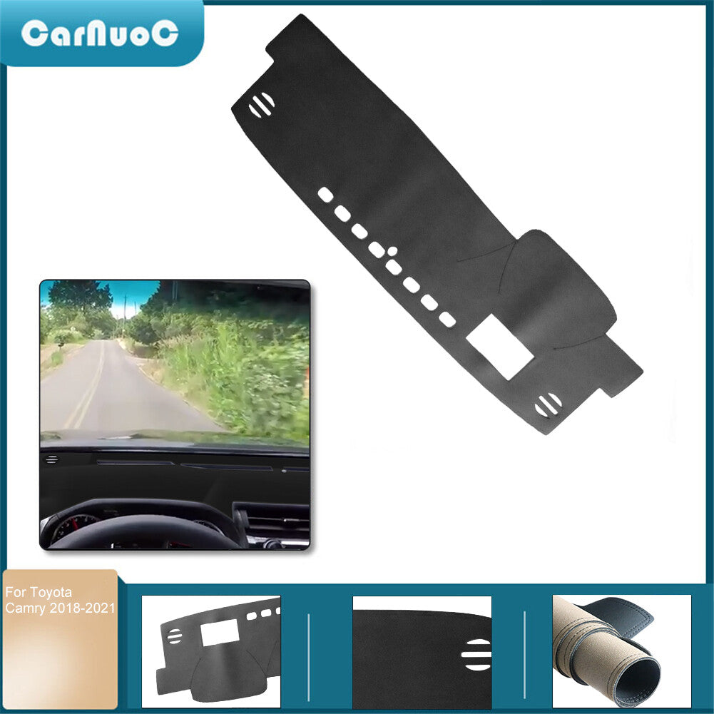 Leather Dashboard Cover Sunshade Mat Non-slip Pad for Toyota for Camry 2018-2021