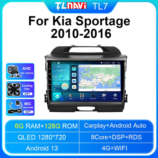 for KIA Sportage R 2010-2016 CarPlay Car Radio Auto Player Screen GPS Multimedia