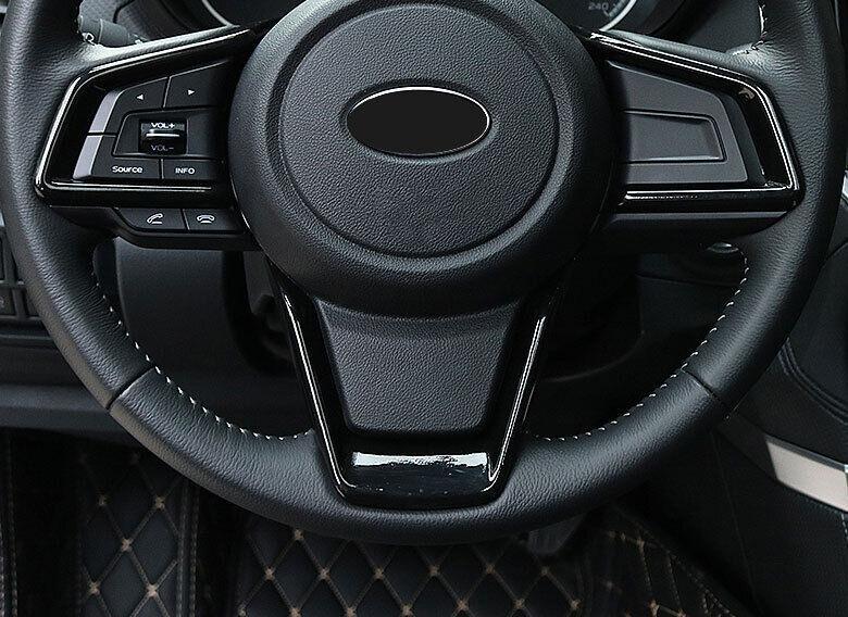 Bright Black Steering Wheel Switch Cover Trim Fit for Subaru Crosstrek 2019-2023