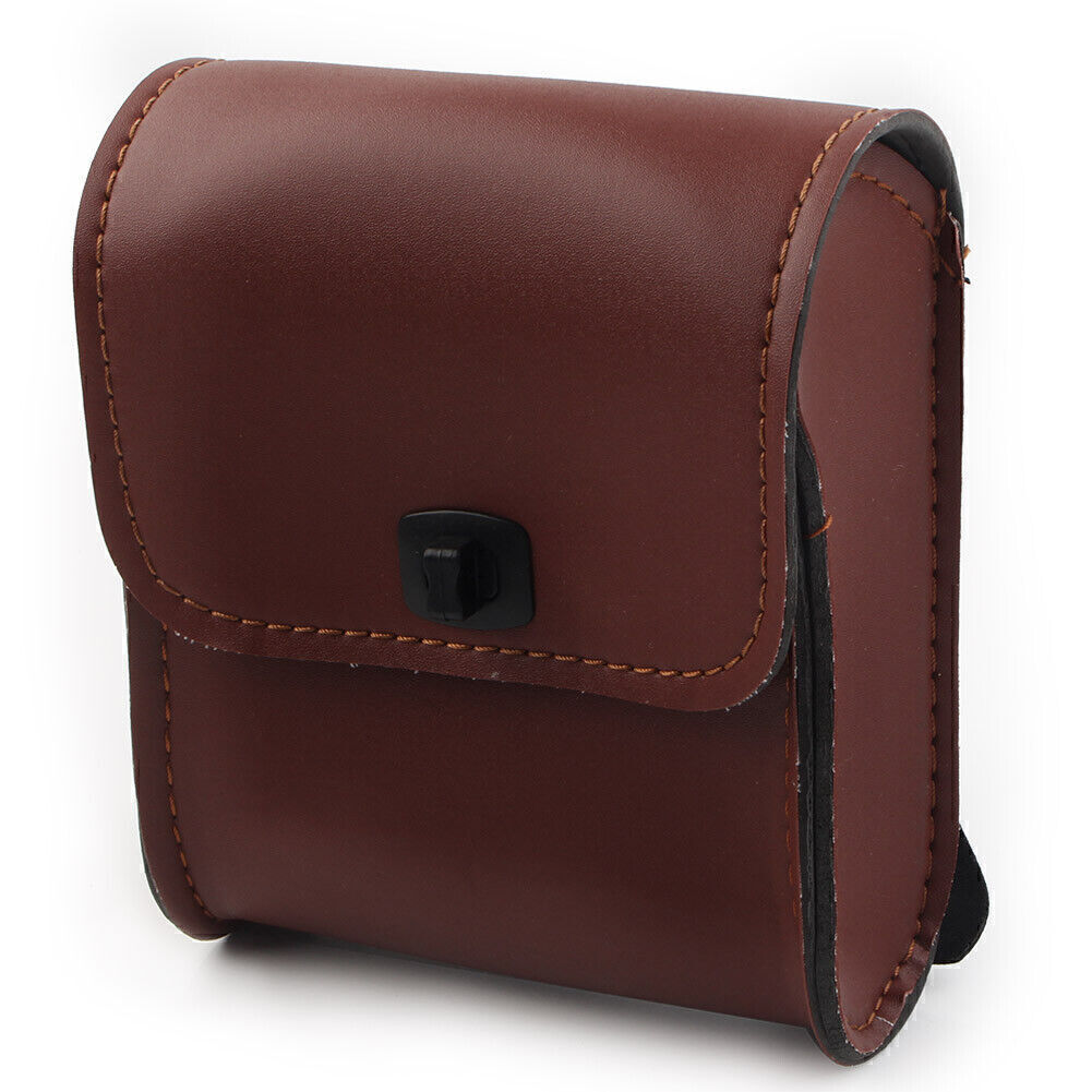 Motorcycle Saddle Luggage Pu Leather Side Tool Bag Storage Pouch Universal Brown
