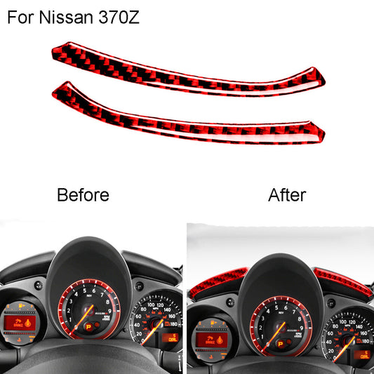 for Nissan 370Z 2009-2020 Red Carbon Fiber Instrument Decor Cover Trim Sticker