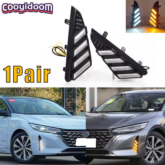 2-piece front bumper LED daytime running lights and fog lights for Nissan Sentra 2024-2025