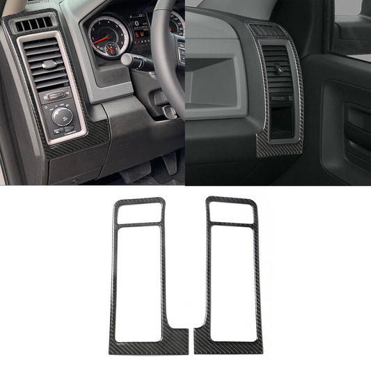 2Pcs Carbon Fiber Side AC Air Vent Cover Trim for Dodge for RAM 1500 2009-2012