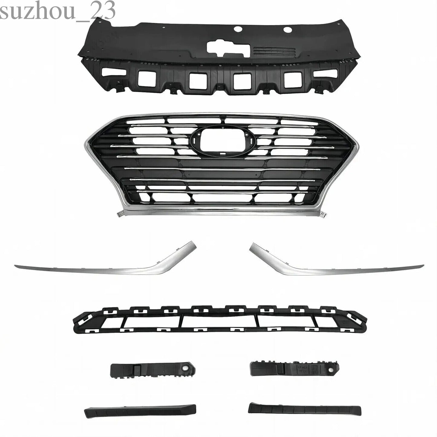 For Sonata 2018 2019 Upper Lower Grille Trims Radiator Cover Bumper Brackets