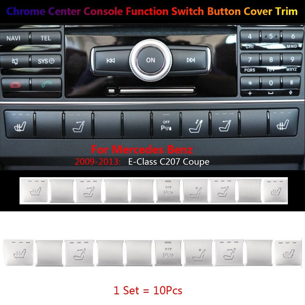 10x for Mercedes-Benz C207 for Seat Heater Center Console Function Switch Cover Trim
