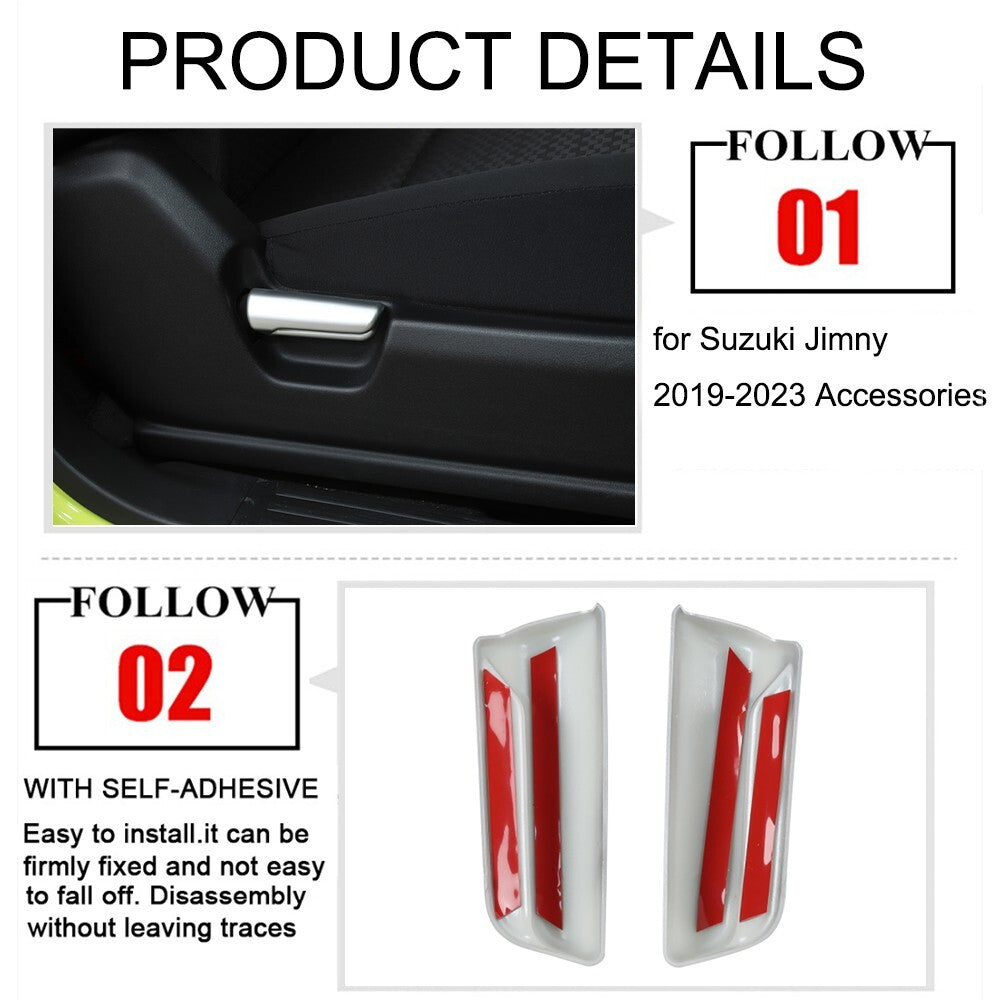 Silver for Seat Back Adjustment Handle Panel Cover Trim for Suzuki for Jimny 2019-2023
