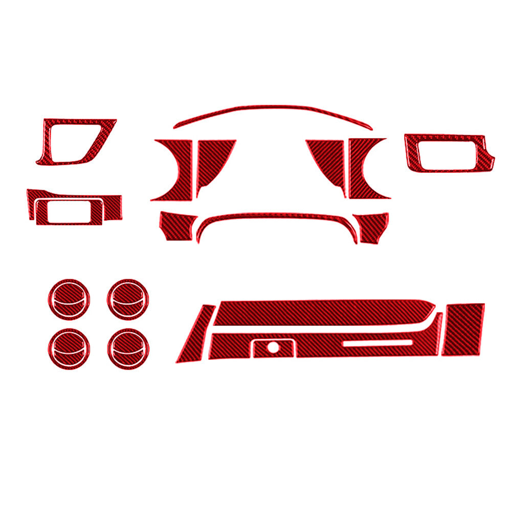 29x Red Carbon Fiber Interior Dashboard Kit Cover Trim for Toyota Tacoma 2016-22
