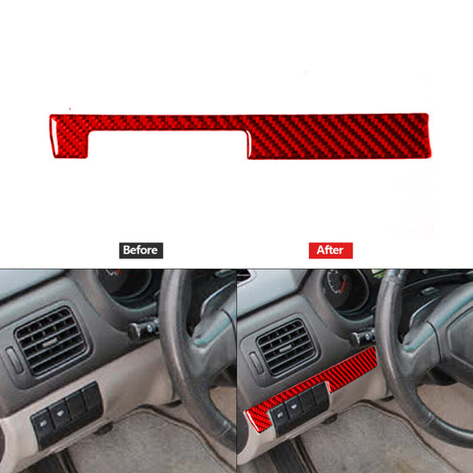 Red Carbon Fiber Console Side Decorative Strip Cover for Subaru Forester 2005-08