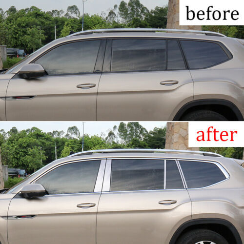 for Volkswagen Atlas 2018-21 Steel Trim Decoration Strips Chrome Window Molding