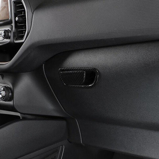 ABS Carbon Fiber Copilot Storage Box Switch Cover Trim for Ford Bronco Sport 21+