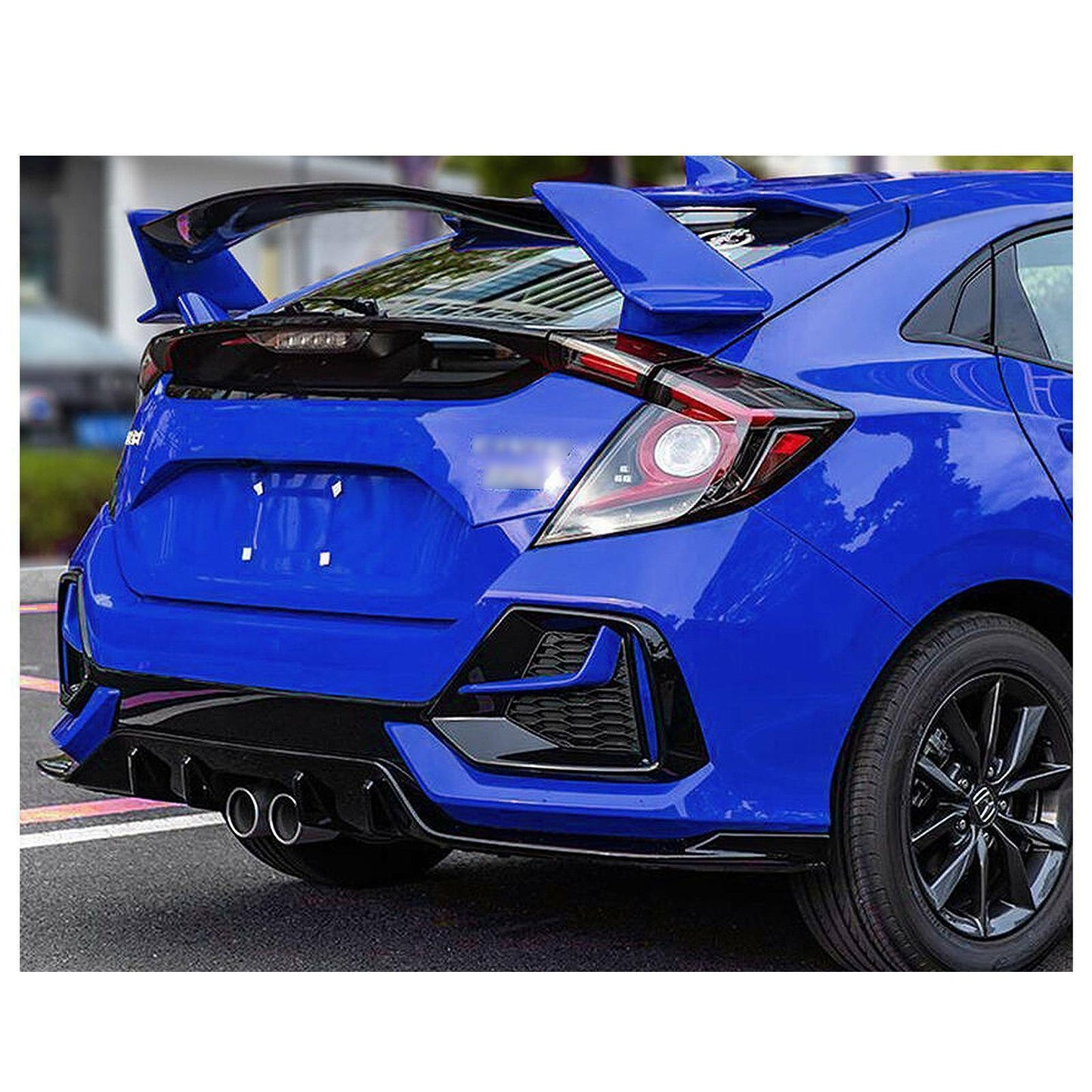 For 2017-2021 for Civic Fk4 Fk7 5dr Hatchback Blue+black Type-r Style Spoiler Wing