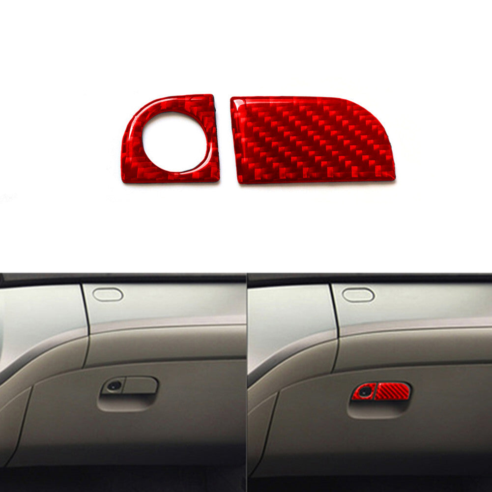 2x Red Carbon Fiber Interior Glove Box Handle Cover Trim for Honda Odyssey 05-10
