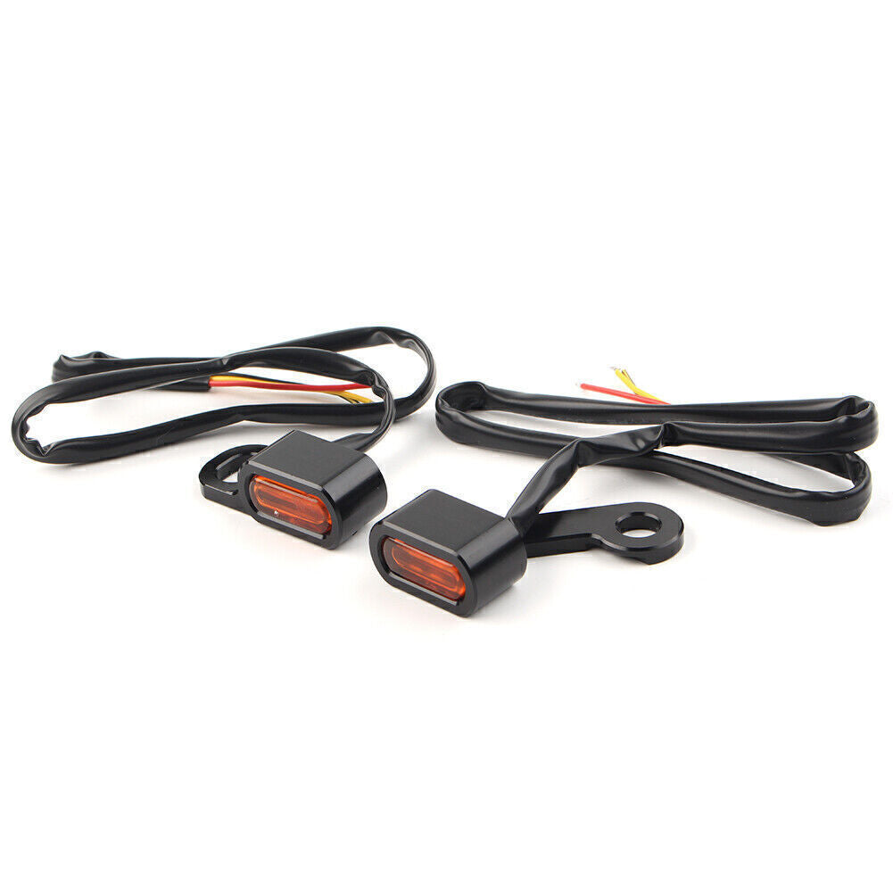 Sequential LED Turn Signals Flowing for Mini Handlebar Light for Harley BlackOrange
