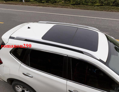 for Nissan Rogue 17-20 Silver Top Side Bars Rail Roof Rack Luggage Carrier Trim
