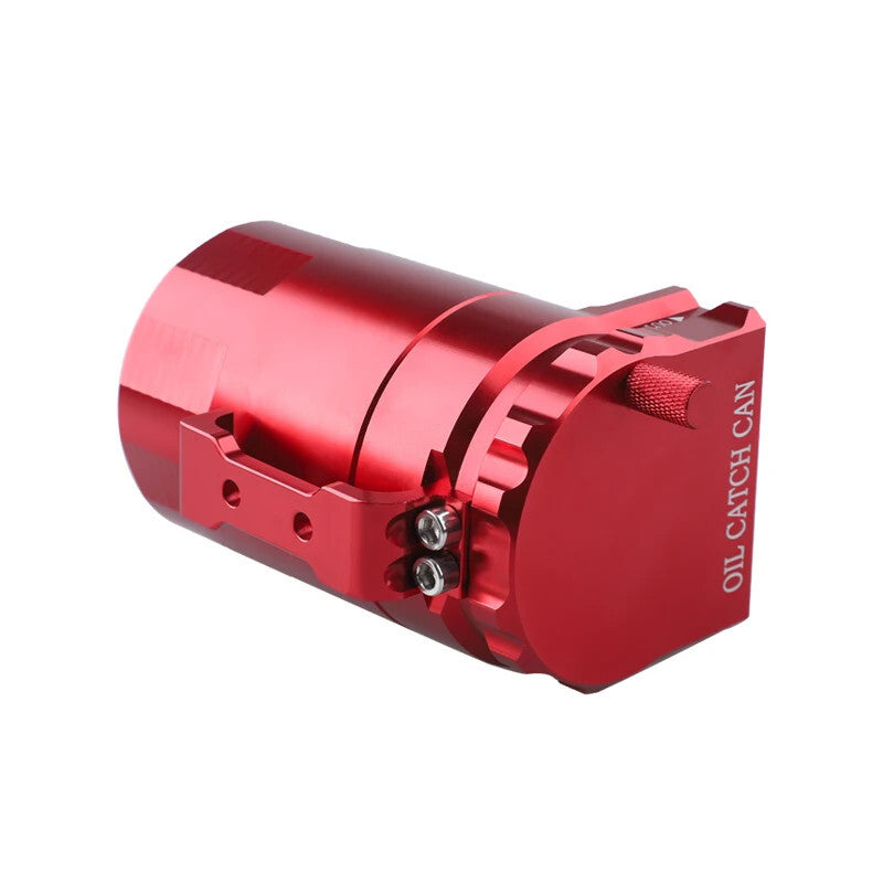 Red Car Aluminum Oil Catch Can Cylinder Baffled Engine Separator Tank Reservoir